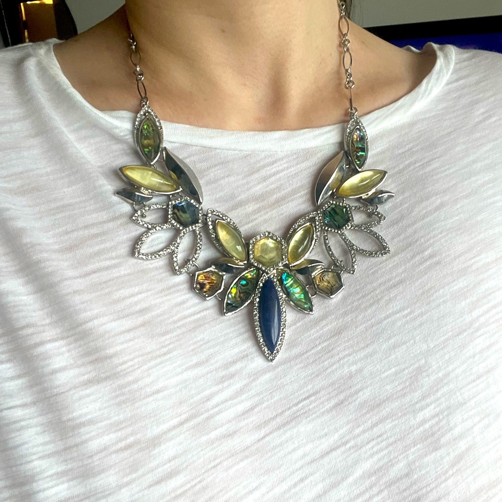 Rare Chloe and Isabel Lotus Lapis Lazuli Statement Piece Necklace